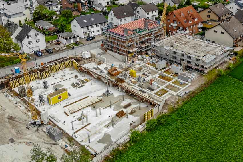 Draufsicht der Baustelle, Mai 2021